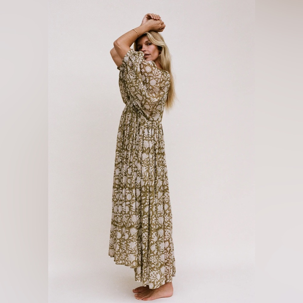 Daughters of India Kyra Maxi Dress in Olive XXL